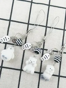 Cute Cartoon Plush Animal Phone Charm, Bag Decoration, Book Pendant, Keychain, Keychain For Bags, Keychain Kawaii, Versatile Accessory, All Seasons, Alloy Material