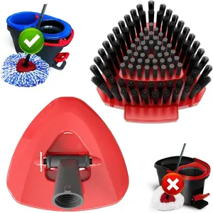 Small Spin Mop Replace Head Base + Scrub Brush for O Cedar 2-Tank RinseClean,1 Scrubber Brush and Mop Base Combo Set,Great for, Deck, and Shower Scrubber