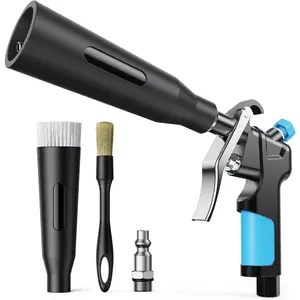 Tornado Air Cleaning Gun, Upgraded High Pressure Dryer Air Blow Gun Adjustable Wind Speed, 360 °   Rotating Nozzle for Thorough Cleaning Car Detailing Tools for Car Interiors & Exteriors