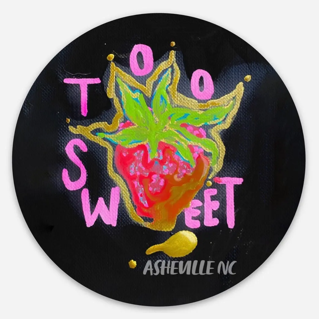Hand Painted Asheville NC Sticker, 3x3 Inches, Flat & Universal