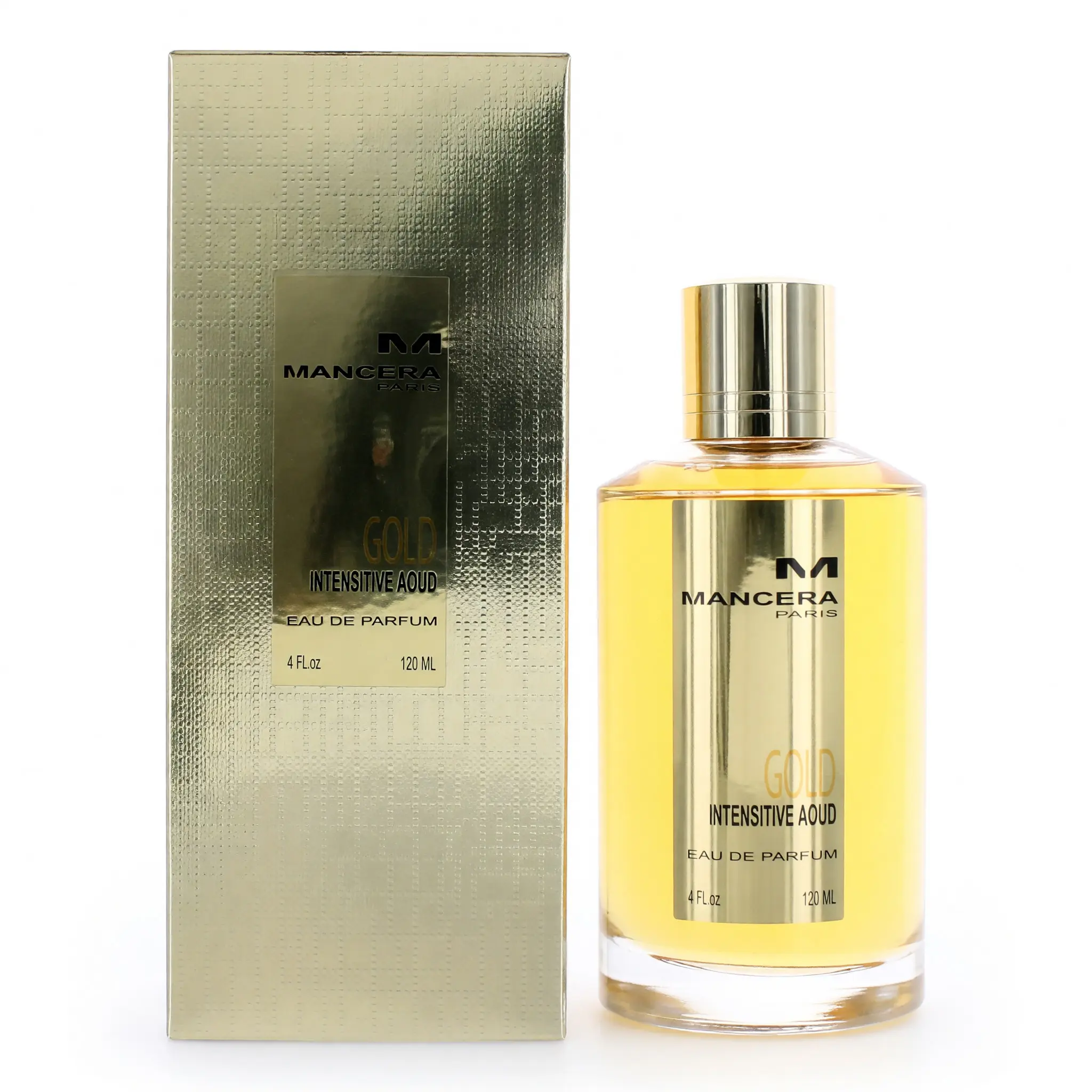 Mancera Gold Intense Aoud EDP Spray, Aromatic Unisex Fragrance with Ambery Saffron Oud, Lemon Rose, and White Musk, 4 fl oz, Spray Apply, Spray Bottle, Signature Scent