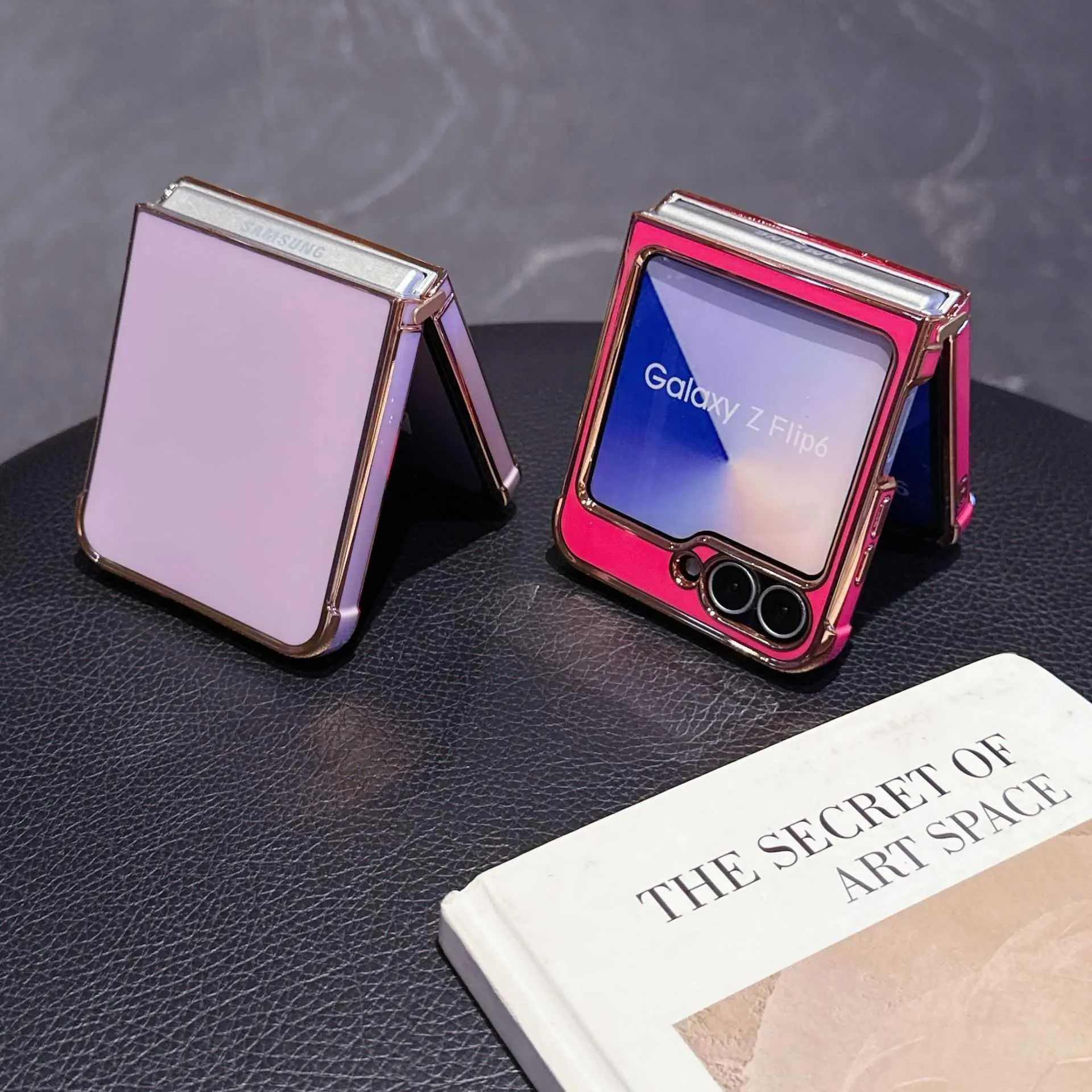 For Samsung Phone Case For Samsung Galaxy Z Flip6 Electroplated Glossy Anti-Drop Phone Case For Galaxy Z Flip5 TPU One-Piece Case HNAC60PLQWE