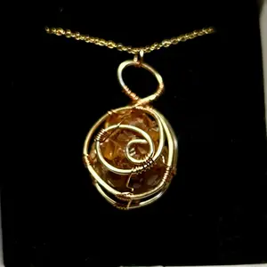 Chunky Aragonite Cluster Wrapped in Copper Pendant - Handcrafted Jewelry with Natural Stone and Wire Wrap Design