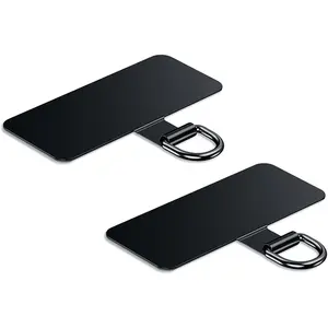 Metal Phone Tether Tab for iPhone, Cell Phone Lanyard Patch, Phone Strap Replacement Part for All Full Phone Cases (Black+Black)