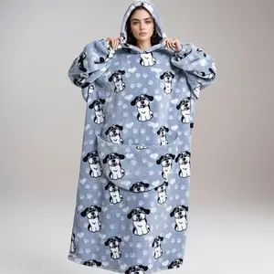 Extra Large Wearable Fleece Blanket Hoodie for Women and Men - Super Warm and Cozy with Sleeves and Pockets