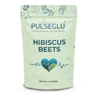 PULSEGLU Hibiscus Beets | Organic Hibiscus beets Ginger Lemongrass herbal tea | 15 Tea bags | Hibiscus Herbal Tea For Balance Blood Pressure and Blood Sugar Levels. Natural Organic Beverage Drinks