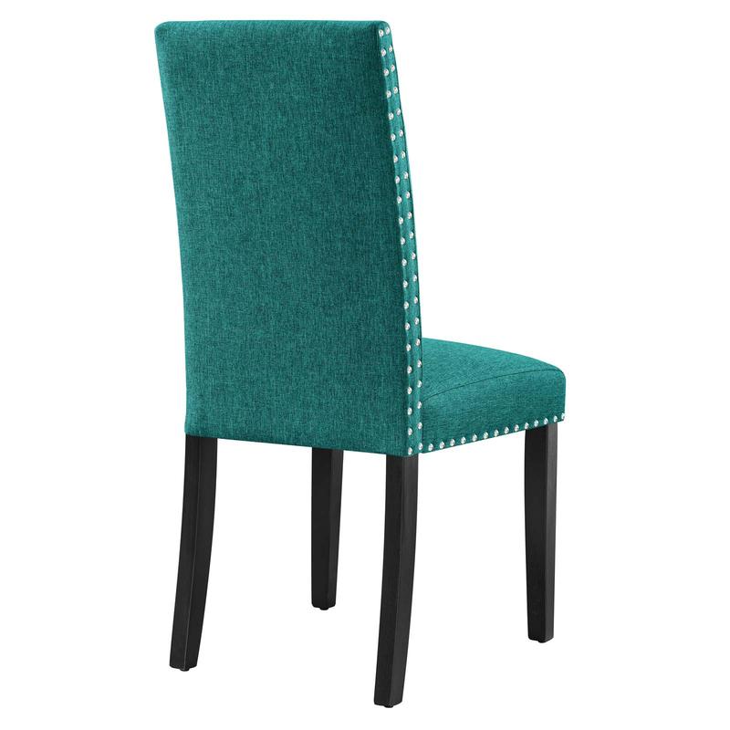 Modway Parcel Dining Upholstered Fabric Side Chair in Teal