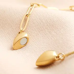 14K Gold/Silver-Plated Heart Shape Pendant Magnetic Necklace for Women Dainty Fashion Choker Necklace Jewelry love Party Gift