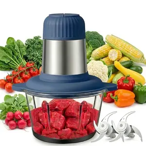 Electric Meat Grinder & Food Chopper 2-Speed | Glass Bowl Processor for Meat, Garlic, Vegetables, Baby Food
