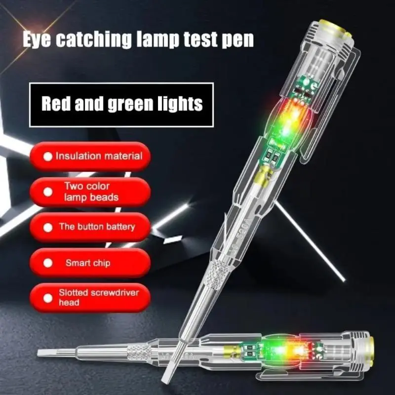 Test Pen Color Double Light Sensor Beep Alarm Electrician Test Broken Zero Fire Wire Detection Pen Voltage Tester High Bright Electrician Pen Voltage Check Tool