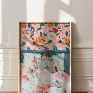 Maximalist Girly Wall Art Print, Eclectic Room Decor Poster 5 size, 8x12 to 27x40 inch