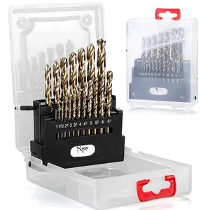 M35 HSS,5% Cobalt Metric Drill Bits Set (1mm-10mm/19pcs), Jobber Length Twist Drill Bit Set for Hard Metal, Stainless Steel, with Storage Case (Metric)