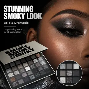 HERORANGE 42-Color Smoky Eyeshadow Palette - Matte, Shimmer, Glitter, Waterproof, Smudge-Proof, Alcohol-Free, Pearl-Infused, No Fallout, Highly Pigmented, Long Lasting - Single Item, Ideal for Halloween Parties, Christmas Glam