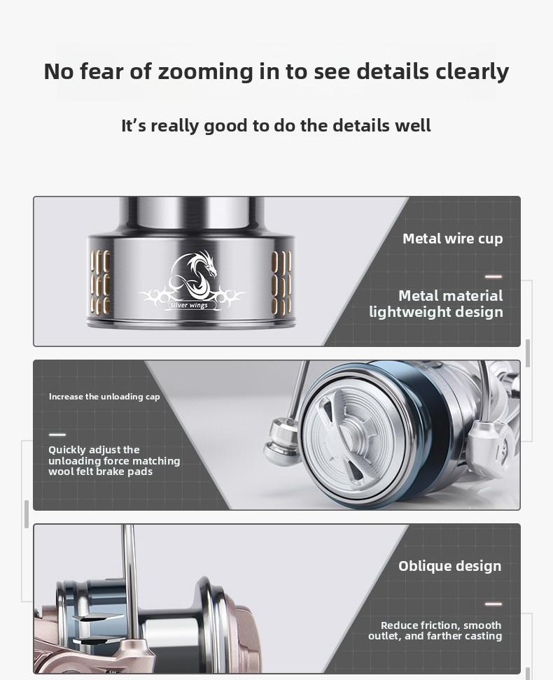 Luya spinning wheel Stella double rocker arm fishing wheel long throw fish wheel Chromium Casting Fishing Reel