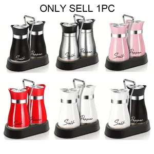 Glass Salt & Pepper Shaker Set, 2 Sets Glass Bottom Salt & Pepper Shaker, Reusable Salt & Pepper Shaker for Kitchen, Table, RV, Camping, BBQ, Seasoning