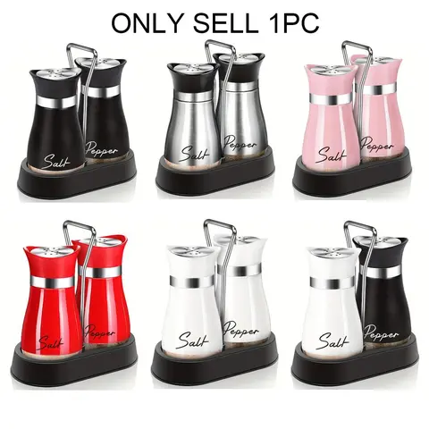 Glass Salt and Pepper Shaker Set, Salt Holder, 2 Sets of Glass-Bottom Reusable Shakers for Home Cooking Kitchen Table, RV, Camping and BBQ, Seasoning Kitchen Gadget, Kitchenware