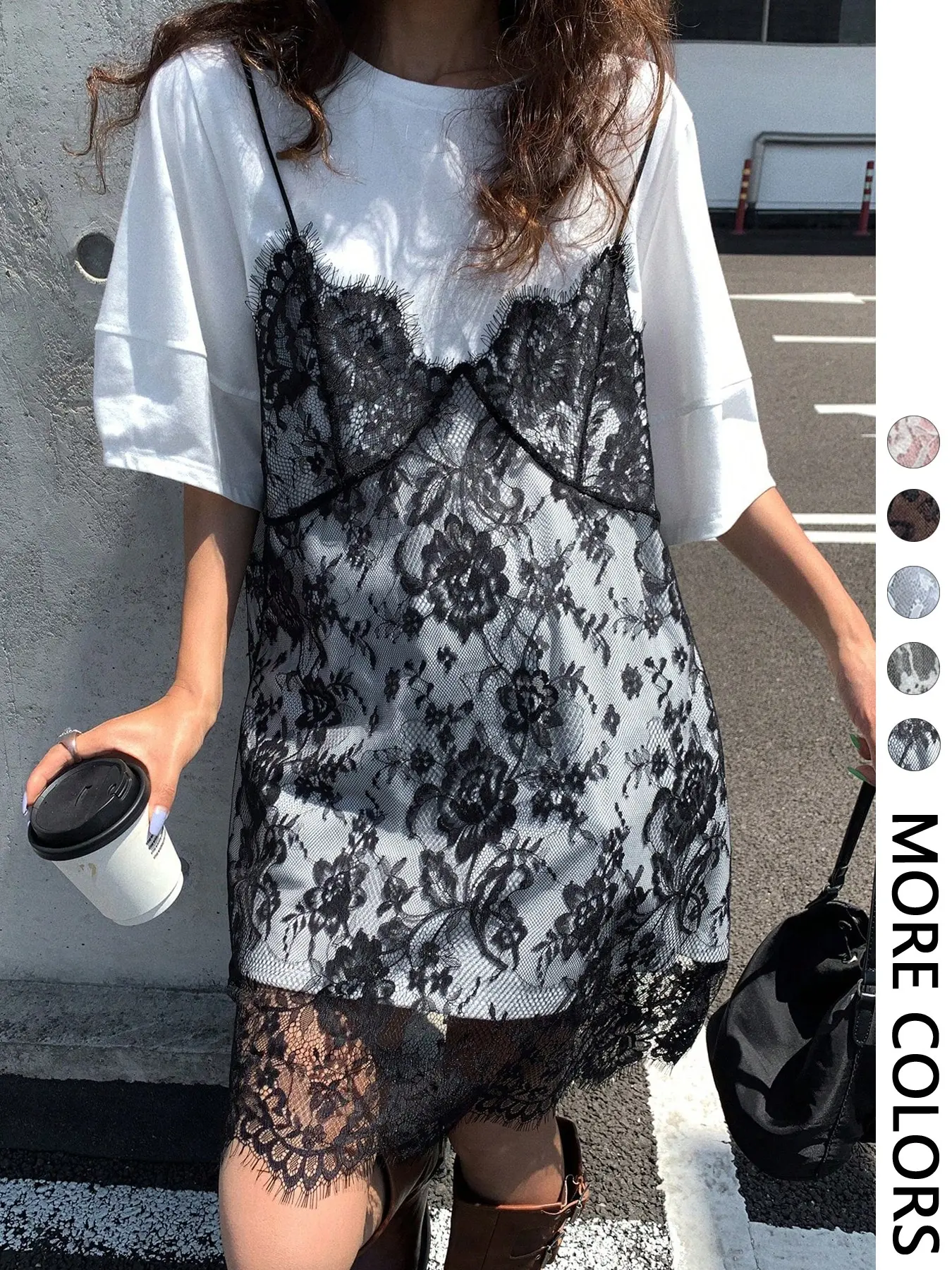 loose fit t shirt dress Women Casual Ruffle Hem T-Shirt Dress Flared Short Sleeves Loose Fit Tunic Dresses, Black, S