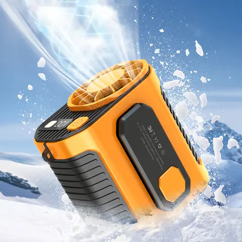 Portable Waist Fan 5000mAh Rechargeable 10-Speed LED Display Personal Cooling Fan, Clip-on Design for Under Shirt Use, Outdoor Work & Construction