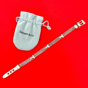Pre-owned Tiffany & Co. Sterling Silver 925 (Ag925) Small Leather Goods Tiffany&Co. Silver Bracelet