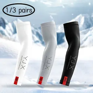 Men's UV Protective Gear, Cycling Arm Sleeves Cover, Xl Size Tight Fit, Outdoor Sports Fishing Basketball, 1/3 Pair Arm Guards, Arm Compression Sleeves