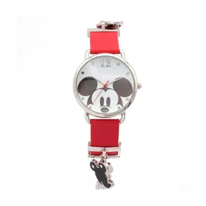 Disney Women's Mickey Mouse Enamel Charm Red Stap Watch