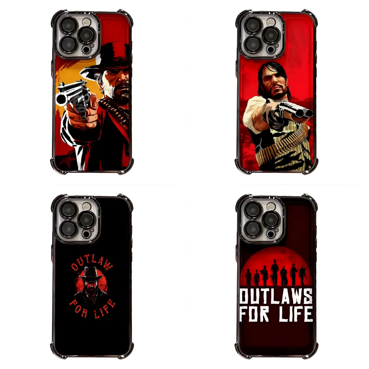 Red Dead Redemption 2 Outlaw Phone Case Shockproof Electroplated Cover for iPhone 11-17 Pro Max Plus