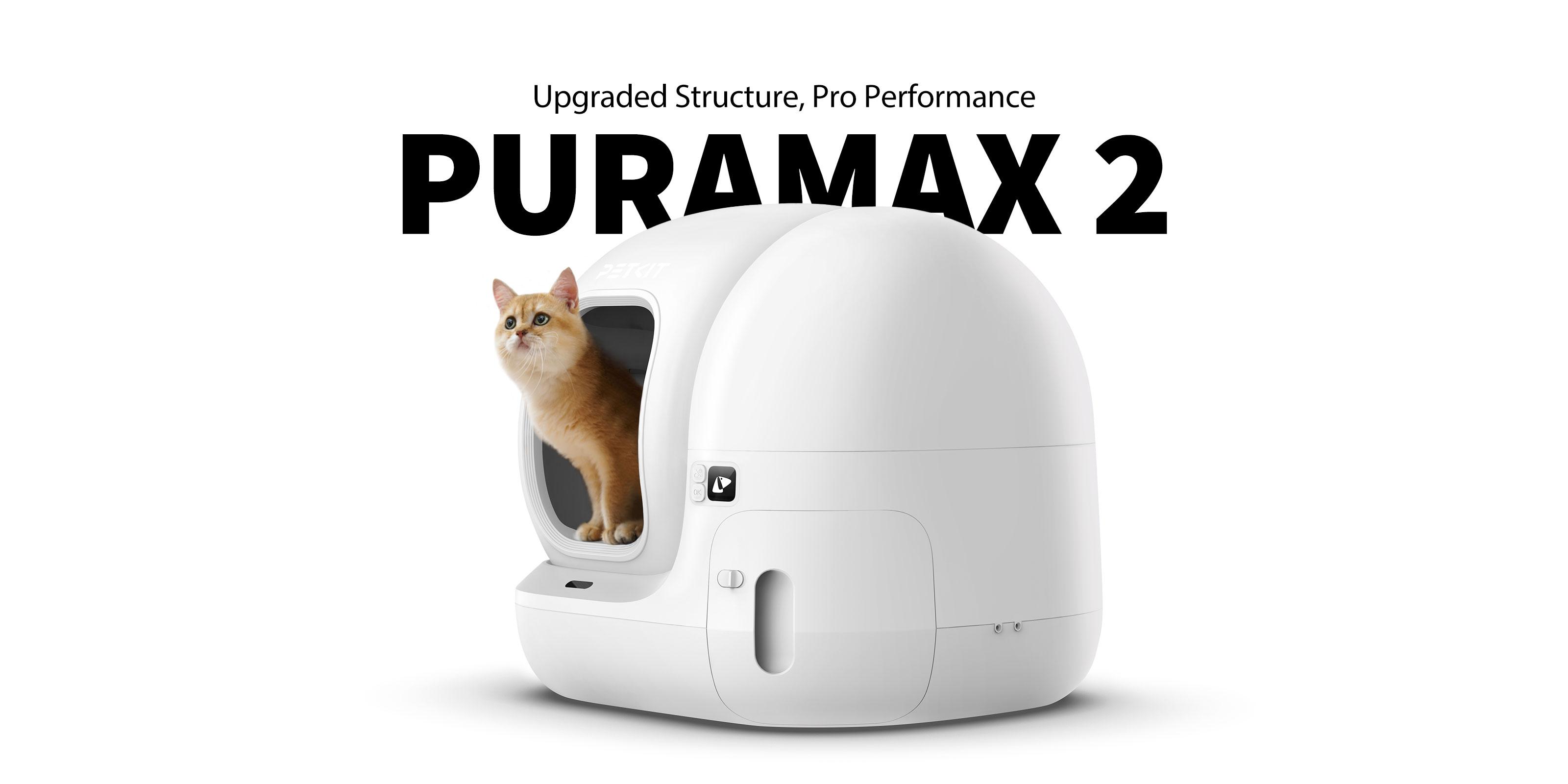 PETKIT PuraMax2 Odorless Automatic Universal Litter White Cat Litter Box Extra Large Self-Cleaning Litter Tray with xSecure/Odor Removal & APP Control