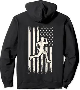 10k or 5k Marathon Runner & USA Flag Cross Country Running Pullover Hoodie - Lydiagarcia Shop 23B08KHBGVK5