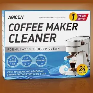 Coffee Machine Cleaner Descaler Tablets - 24 Pack, Deep Cleaning and Descaling for All Coffee Makers , Coffee Maker Pot Descaling & Cleaning Tabs, Descale Drip Coffe And Espresso Machines