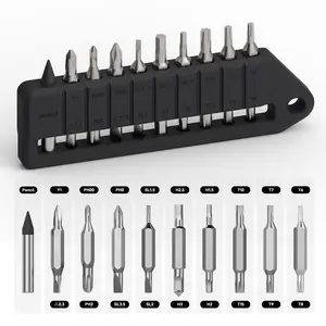 OKNIFE MBS1 4mm Hex Bit Magnetic Precision Screwdriver Set, Ideal for D1, U1 Pro Series and Other 4mm Hex Nut Drivers, 9 PCS Durable S2 Tool Steel Double-Ended Bit Set with Eternal Pencil, Switchable Screwdriver, Portable