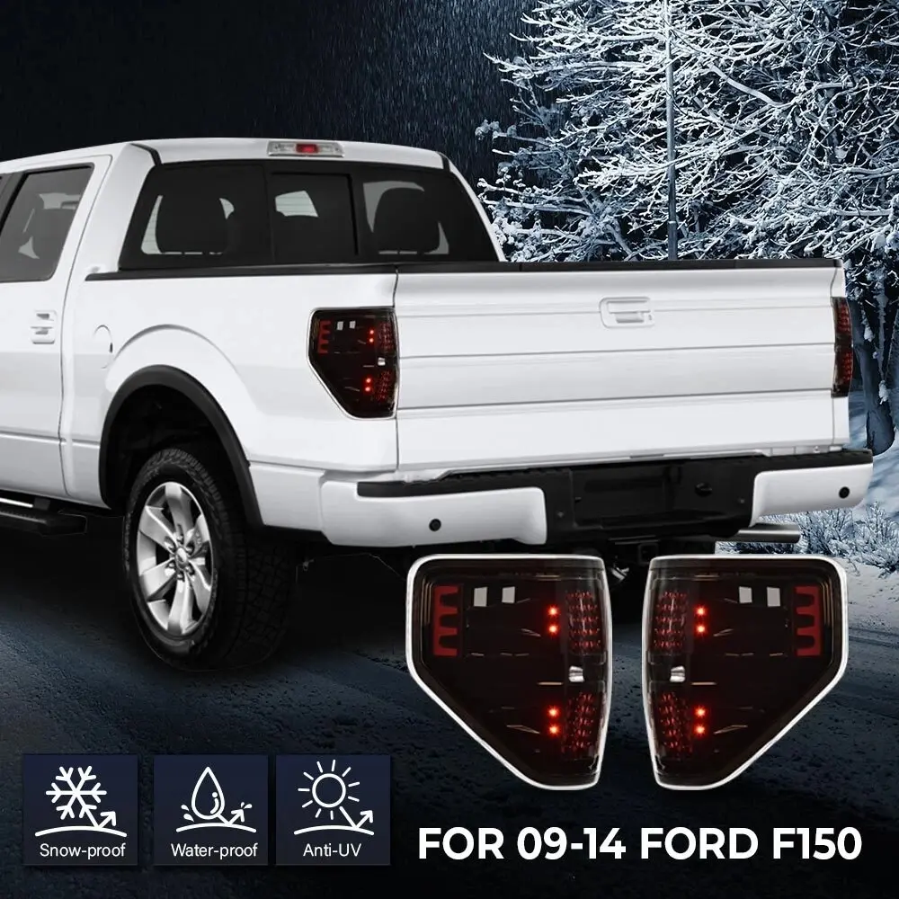 Fit For 2009-14 Ford Pickup F150 Clear LED Tail Lights Lamps Passenger + Driver G-PLUS,car accessories