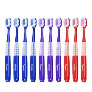 Engohn 10 pcs 1000+ soft bristle adult toothbrush, ultra-thin brush head design, deep cleaning between teeth,  BPA and latex free, a pack of 10, Oral Daily Cleanser