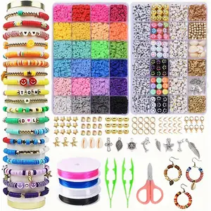 48 Grid 7200pcs DIY Mix Beads Clay Beads Soft Ceramic DIY Jewelry Accessories Set Box, Perfect Gift for Friends, Creative Craft Supplies