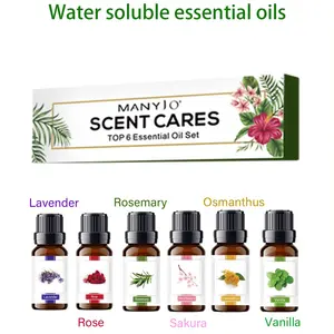 6pcs 10ML Water-Soluble Aromatic Essential Oils, Ideal for Diffusers & Humidifiers, Relaxing Fragrance for Home Use
