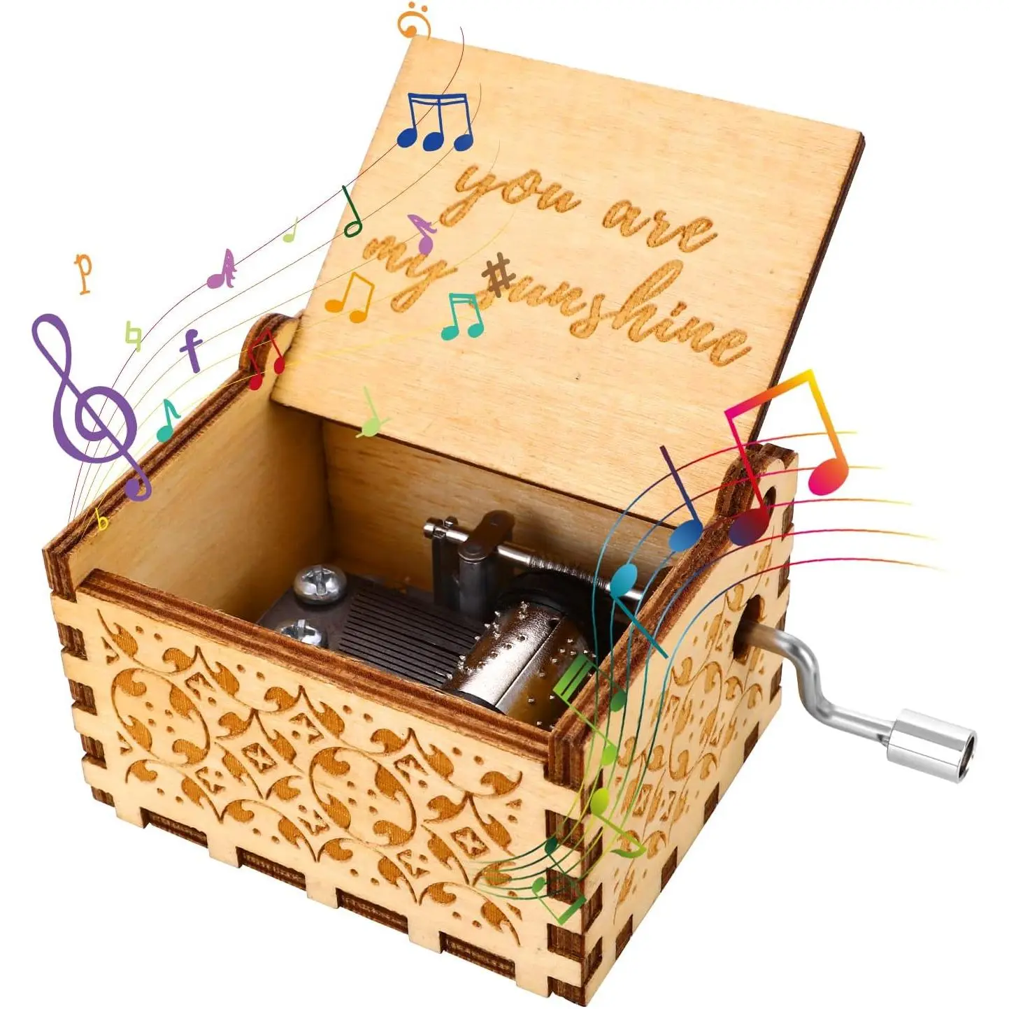 You are My Sunshine Hand Crank  Box,  Engraved   Box Classical  Box Birthday Gifts for Boy Girl Men Women