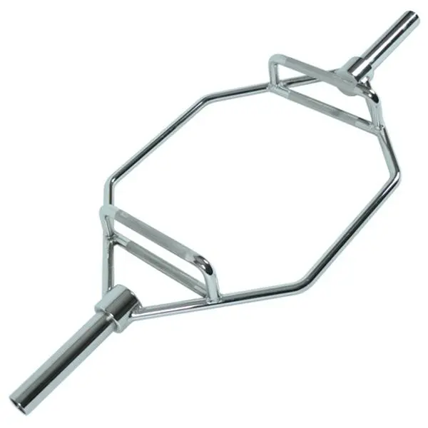 Sunny Health & Fitness 56-Inch Olympic Hex Bar - 51.4 lbs Hex Shape Barbell Bar with 9.5" Sleeve, Diamond Knurled/Centered Grip for Weight Training Deadlifts, Unisex Strength & Muscle Building Equipment, Workout