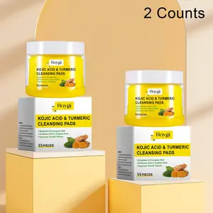 Kojic Acid & Turmeric Cleansing Pads, 1 Box/2 Boxes Gentle Exfoliating Face Pads, Moisturizing Brightening Facial Skin Care Product for Women & Men