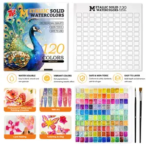 TBC The Best Crafts Color Metallic Solid Watercolor Set, Palette, Art Supplies for Painting, Travel, School, Suitable for Both Adult Beginners And Professionals