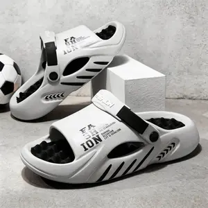 Men’s Game Day EVA Designer Pool Slides with Back Strap – Sporty Massage Footbed, Non-Slip Lightweight Beach Slippers, Trendy Open Toe Indoor Outdoor Comfort Sandals