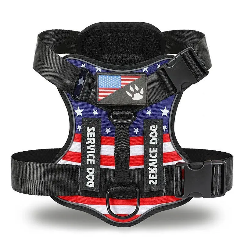 Large Dog Tactical Chest Harness Vest, Thickened Anti-Explosion Reflective Adjustable Non-Choking, No Choke Harness, Pet Safety Gear for Dogs