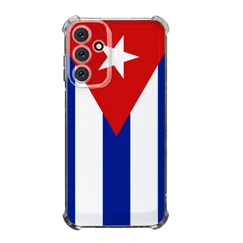 Cuba's Fluttering Flag Phone Case For SAMSUNG GALAXY A14 A15 A16 A25 A26 A34 A35 A36 A53 A54 A55 A56 4G 5G iphone series Gift Ideas Anti-drop Cellphone Protective Shell Soft Transparent Shockproof Mobile Phone Cover HH5124