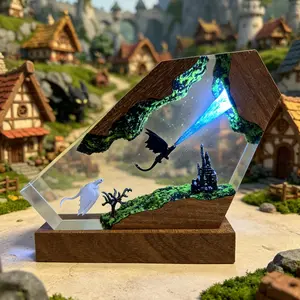 Handmade Toothless Light Fury Resin Lamp How To Train Your Dragon Decoration Night Light Toothless Flame Ball 3D Desk Ornament Dragon Enthusiasts Home Room Decor Table Lamp, Coffee shop Bar Office Desktop Decor, Unique Gift for Birthday Holiday