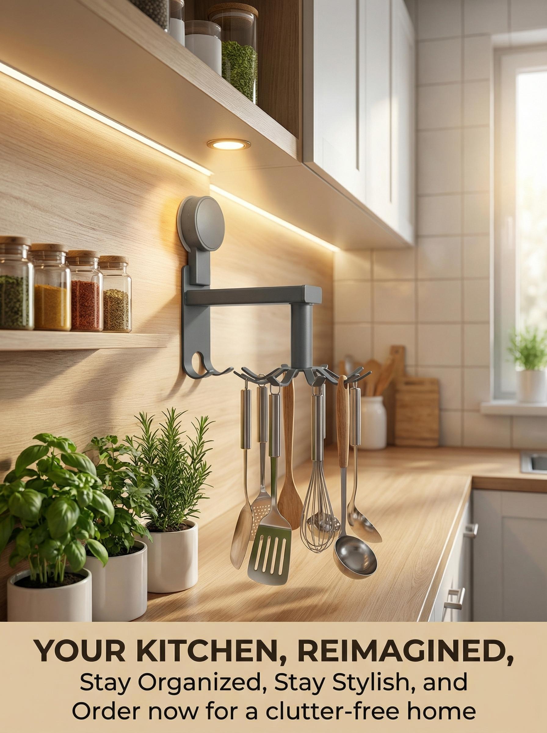 Grade Suction Utility Rack No-Drill Space Aluminum Hook for Bathroom & Kitchen Drill-Free Rotating Storage Hook Rustproof Organizer for Walls Heavy-Duty Suction Power Matte Gray Finish