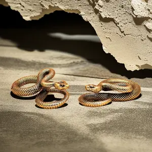 2 Piece Set Snake Keychain Pendant, Brass Creative Waist Hanging Accessory, Home Decor Figurine, Unique Gift Idea