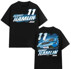 Denny Hamlin 11 Racing T-Shirt, NASCAR Progressive Race Car Tee for Speed Lovers, Track Day Style, and Motorsport Streetwear men  graphic  tees graphic  tee funny  tshirt