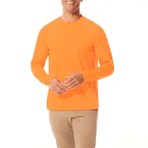 Men's Essential V-Neck Long Sleeve T-Shirt | Zone Orange