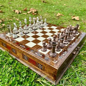 Birthday Gift – Personalized Luxury Chess Set with Storage Drawer