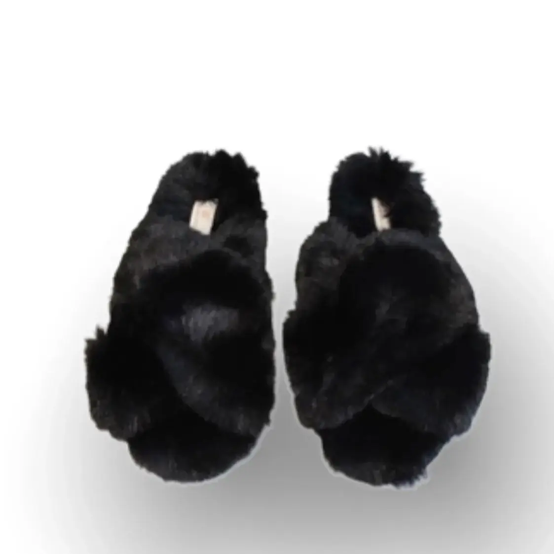 Women's Plush Slippers - Black - Waxed & Wicked - Footwear, Bedroom Shoes