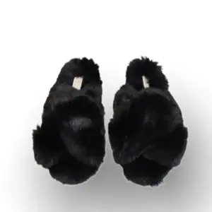 Women's Plush Slippers - Black - Waxed & Wicked - Footwear, Bedroom Shoes