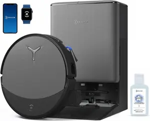 ECOVACS DEEBOT T90 PRO OMNI Robot Vacuum and Mop, 30,000Pa Suction, Instant Self-Cleaning OZMO Roller Mop, TruEdge Deep Edge Cleaning, ZeroTangle, Hot Water Wash & 145°F Air Dry, AI Obstacle Avoidance
